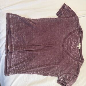 Lucky Brand Plum Wash V-Neck Short Sleeve Tee